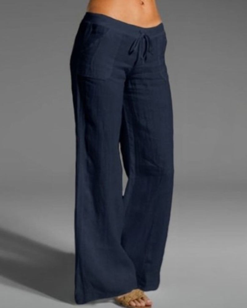 Pantalon uni jambes larges