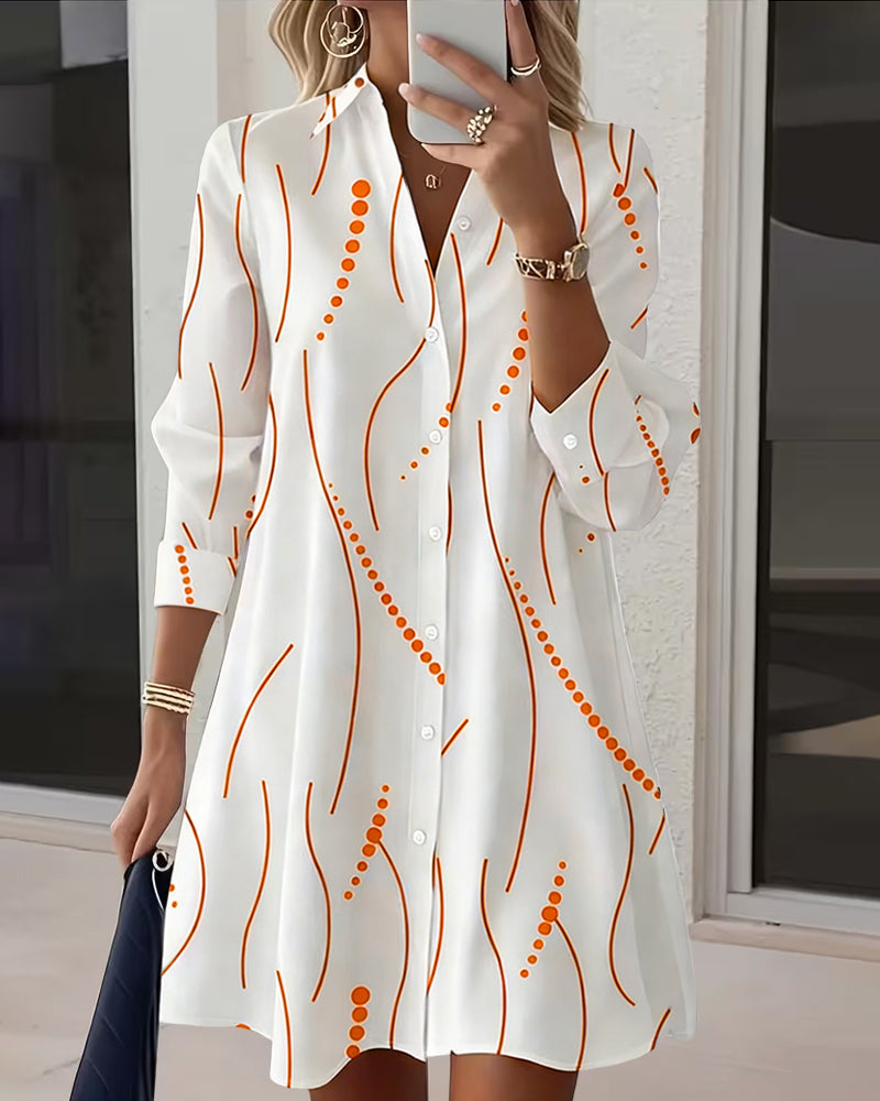Robe Revers Ondulé Chemise