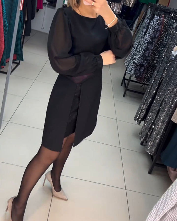 Robe élégante de couleur unie