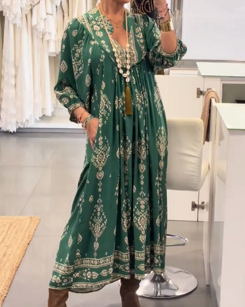 Robe décontractée à imprimé et poches amples