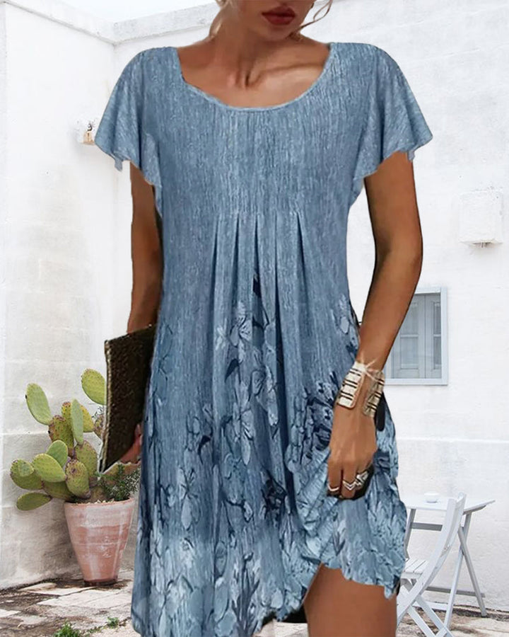 Robe Manches Volantées Imprimé