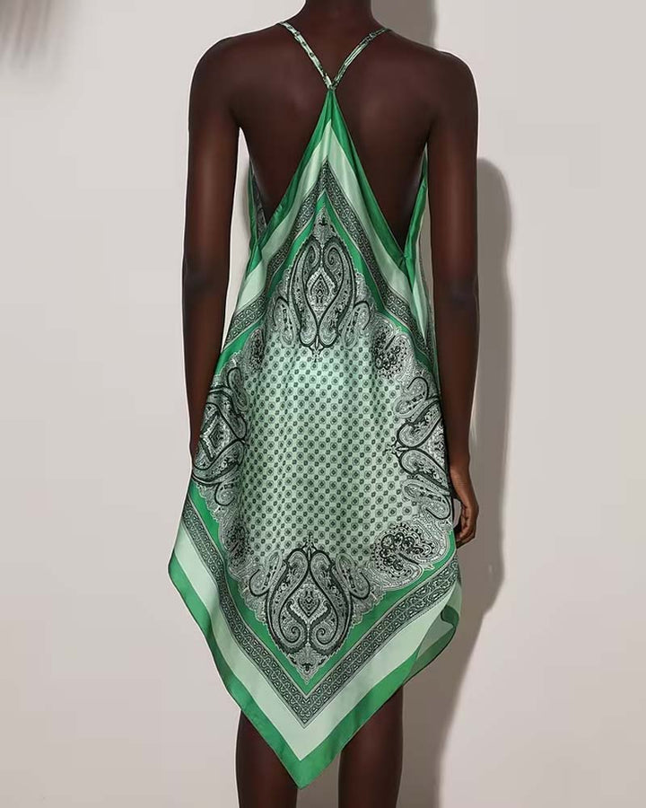 Robe Irrégulier Drapé Imprimé