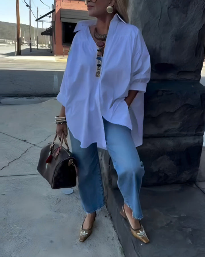 Chemise Mode Coupe Lâche Col