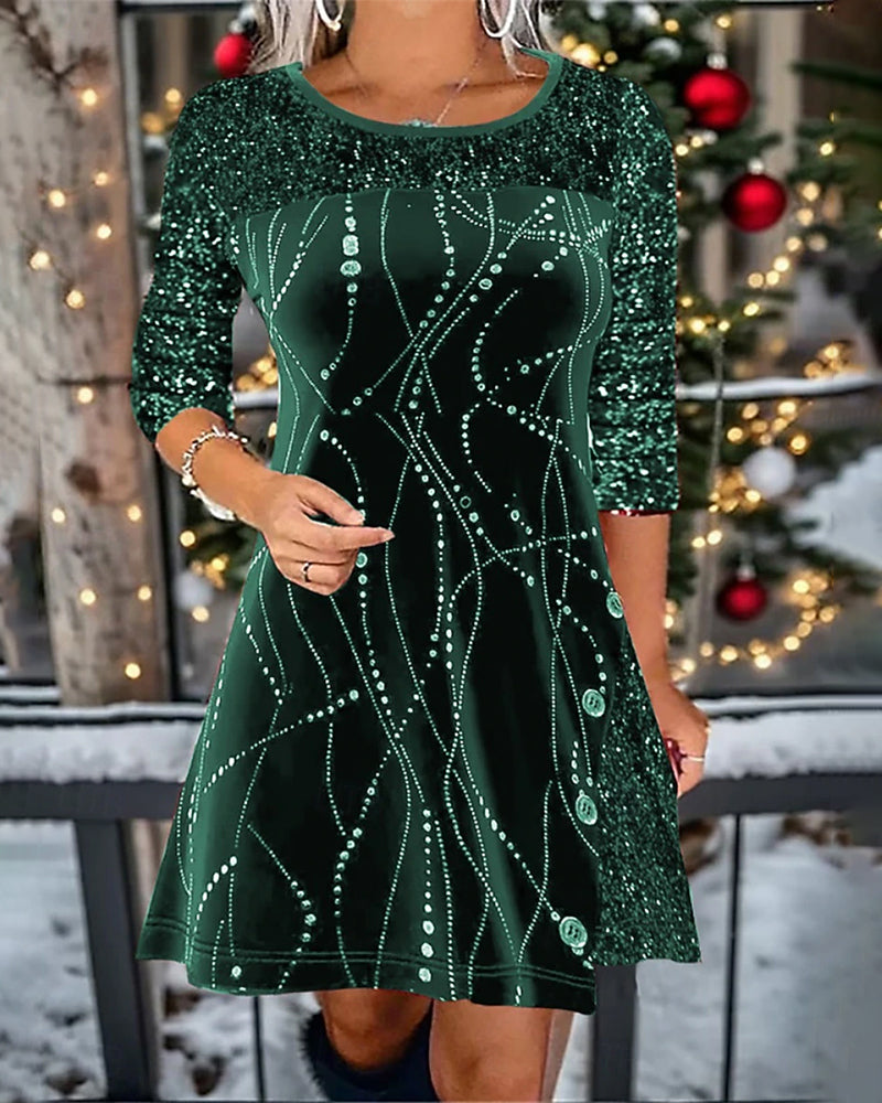 Robe Avec Détails Panneaux En Paillasson Et Velours