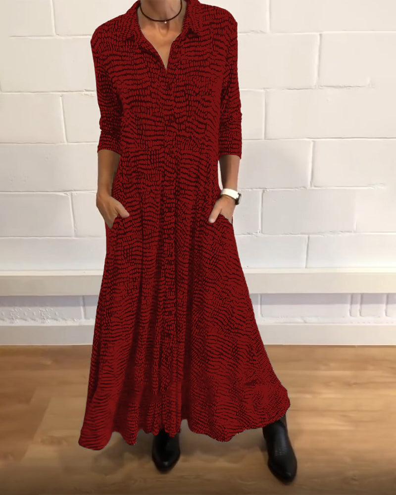Robe imprimée avec poches à revers