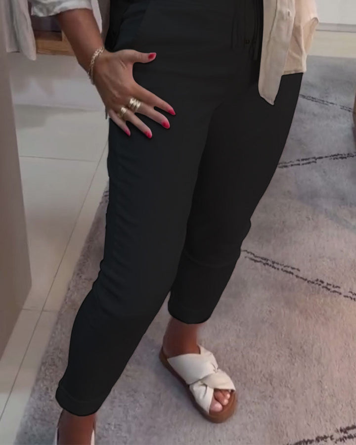 Pantalon Fuselé Décontracté Avec Cordon