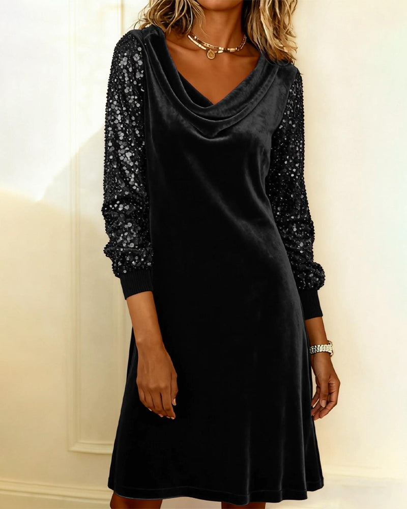 Robe élégante en velours et paillettes