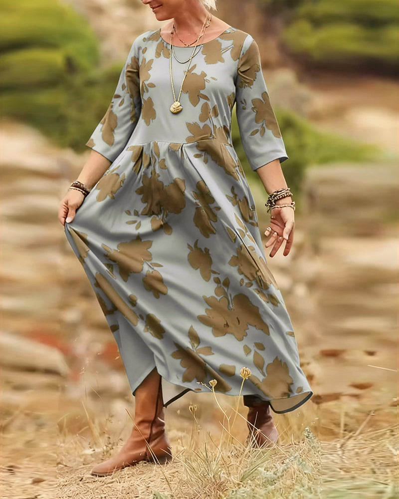 Robe tempérament rétro imprimée