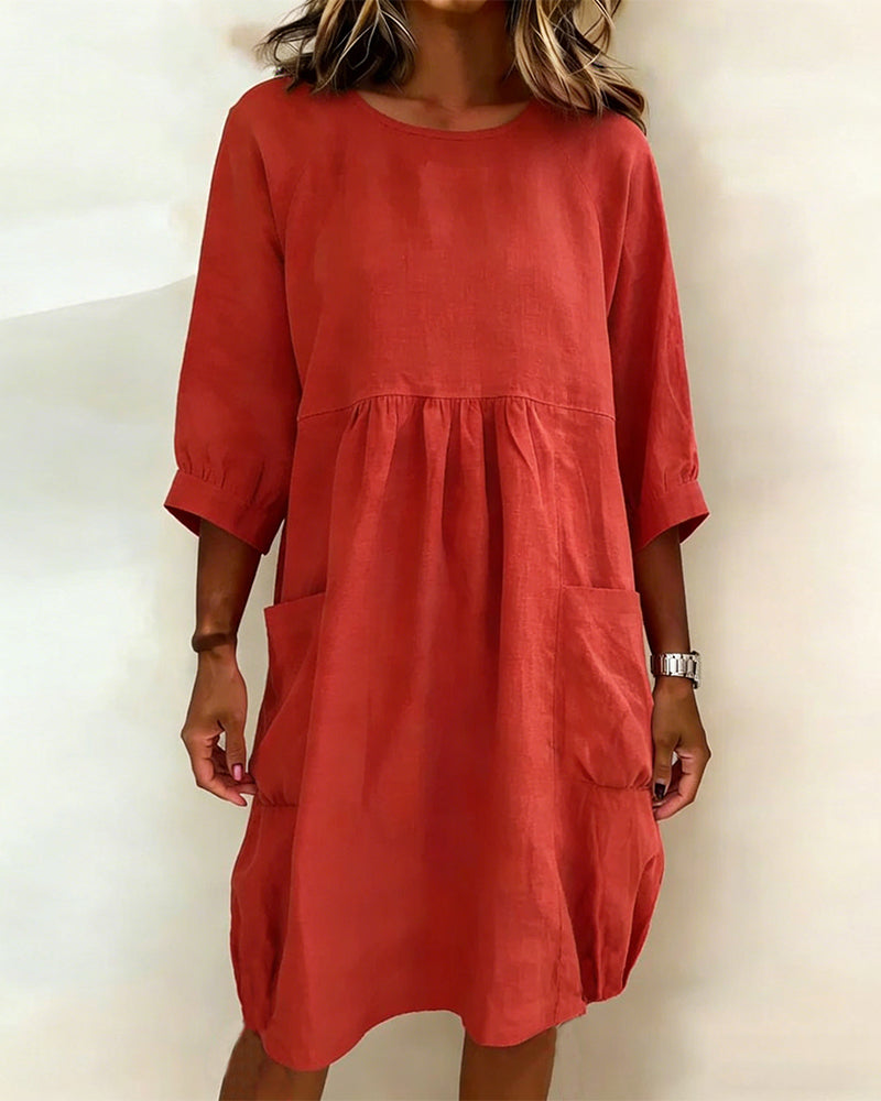 Robe Trois-Quarts Manche Large