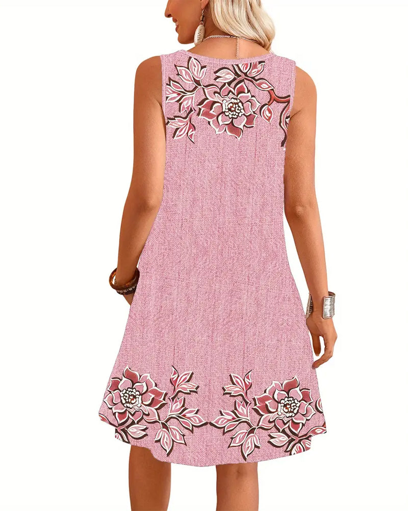 Robe Sans Manches Imitation Denim