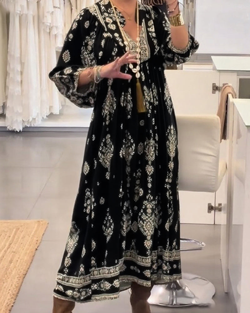 Robe décontractée à imprimé et poches amples