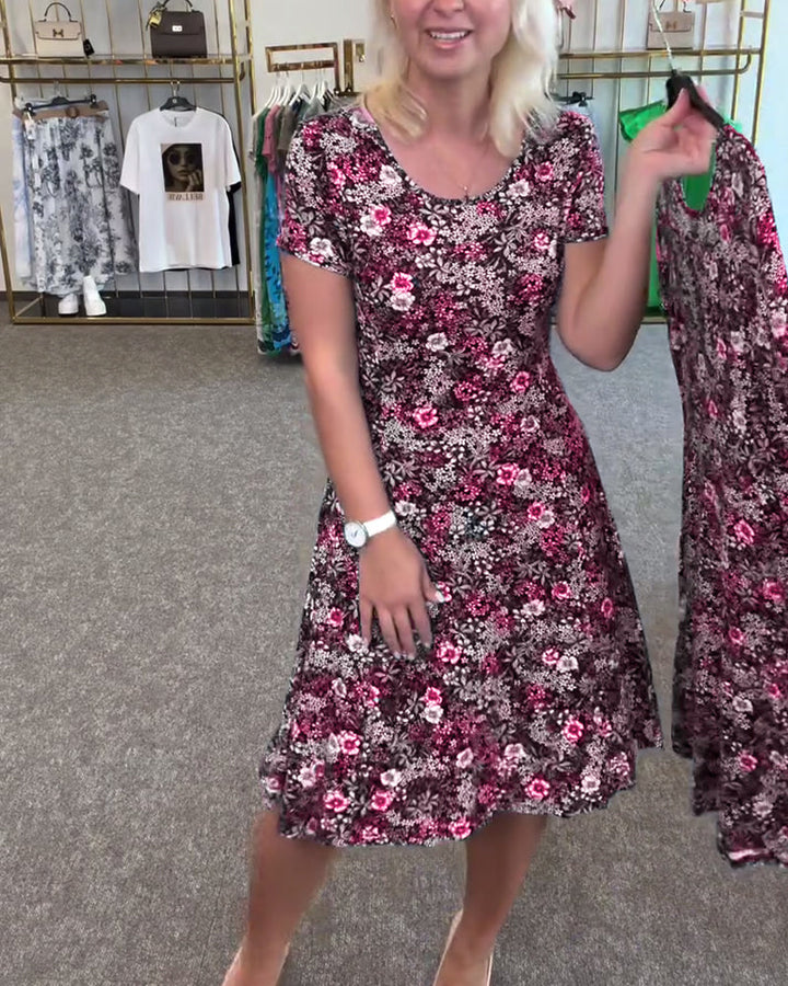 Robe Élégante Taille Fine Imprimée
