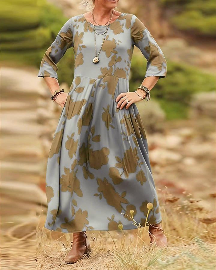 Robe tempérament rétro imprimée