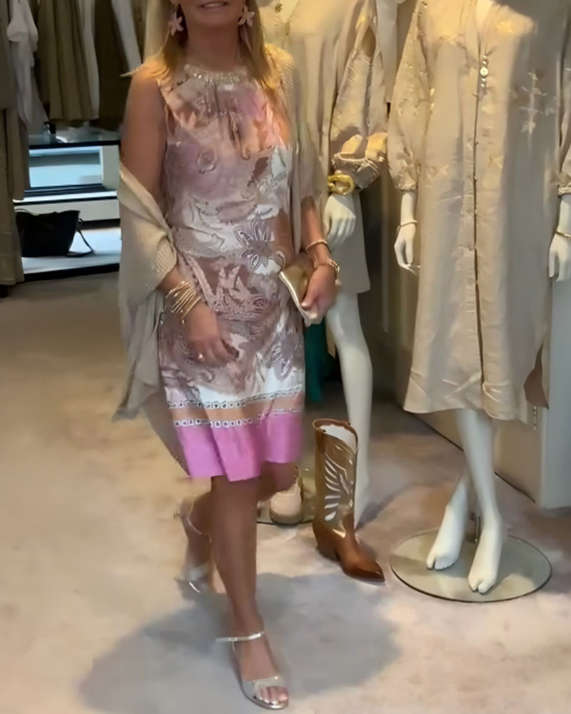 Robe Rose Sans Manches
