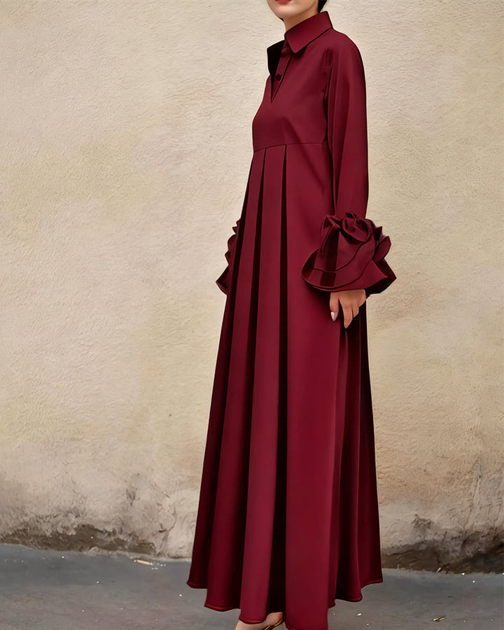 Robe Mode Col Chemise Évasé