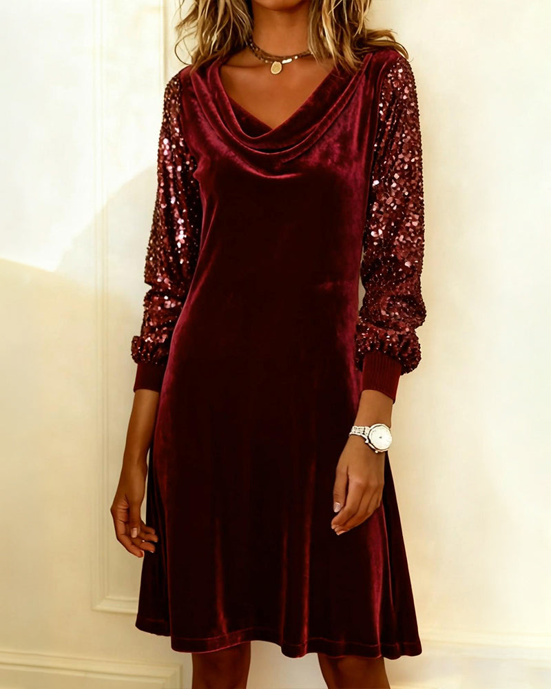 Robe élégante en velours et paillettes