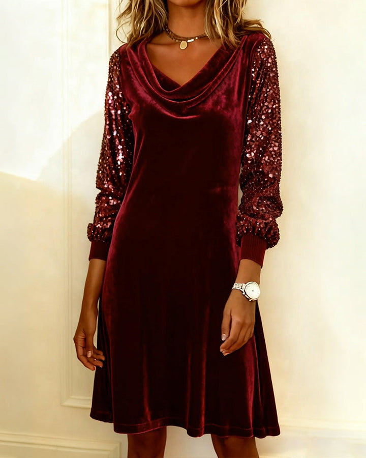Robe élégante en velours et paillettes