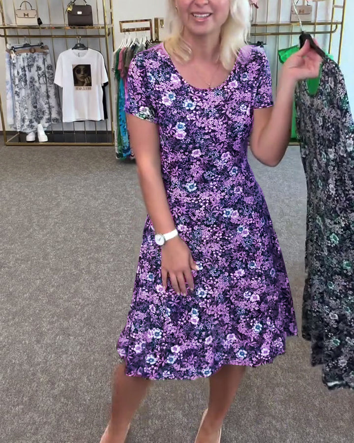 Robe Élégante Taille Fine Imprimée
