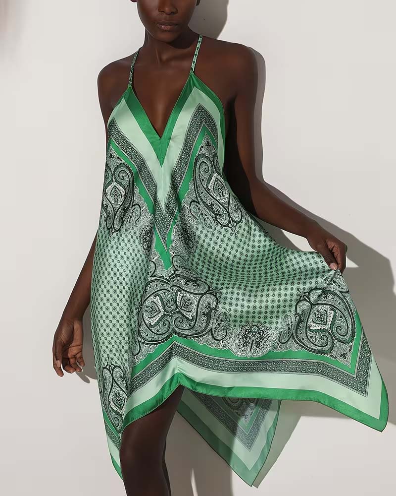 Robe Irrégulier Drapé Imprimé