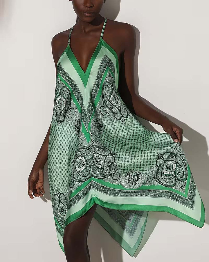 Robe Irrégulier Drapé Imprimé