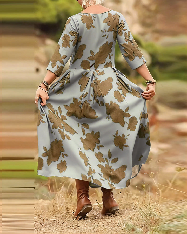 Robe tempérament rétro imprimée