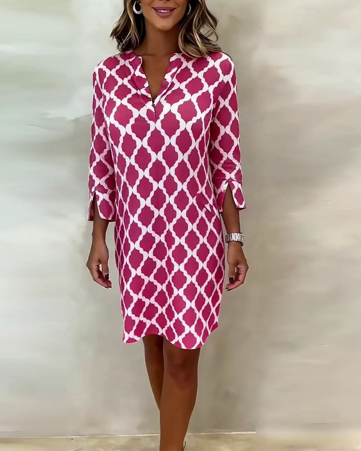 Robe Manches Trois-Quarts Imprimé