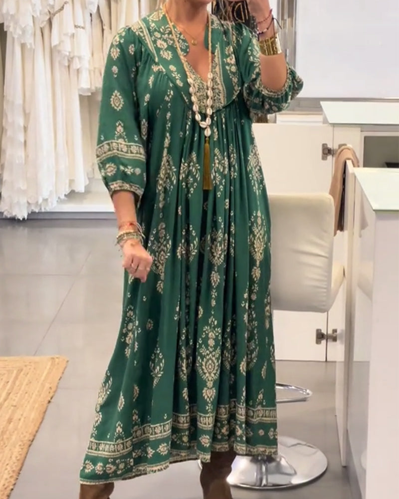 Robe décontractée à imprimé et poches amples