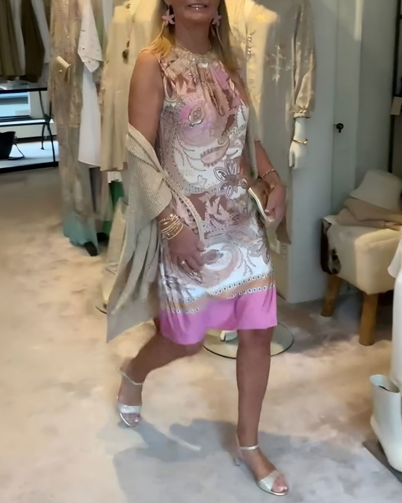 Robe Rose Sans Manches