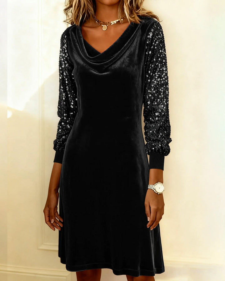 Robe élégante en velours et paillettes