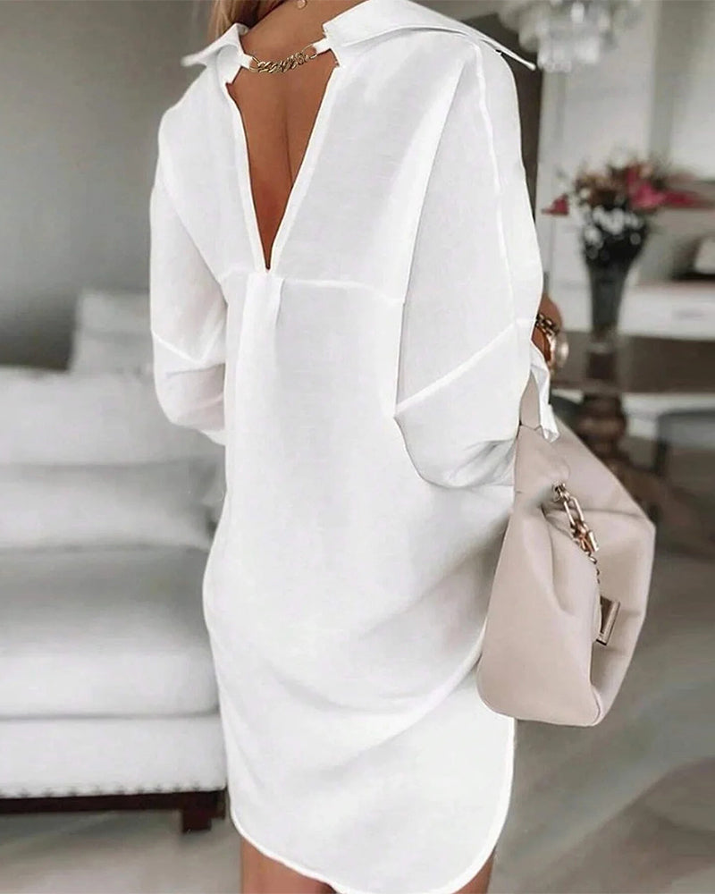 Robe 100% Coton Broderie Ajourée Dos En V Mode