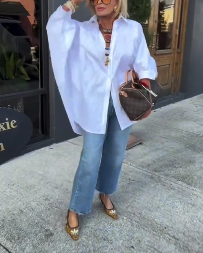 Chemise Mode Coupe Lâche Col
