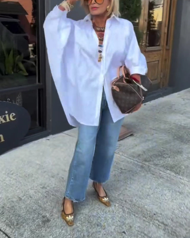 Chemise Mode Coupe Lâche Col