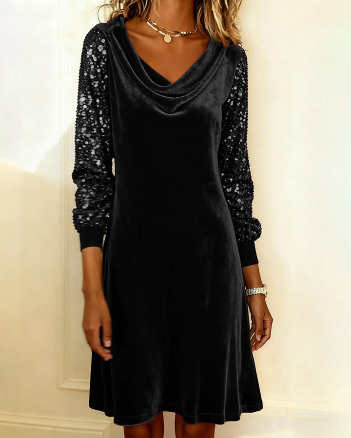 Robe élégante en velours et paillettes