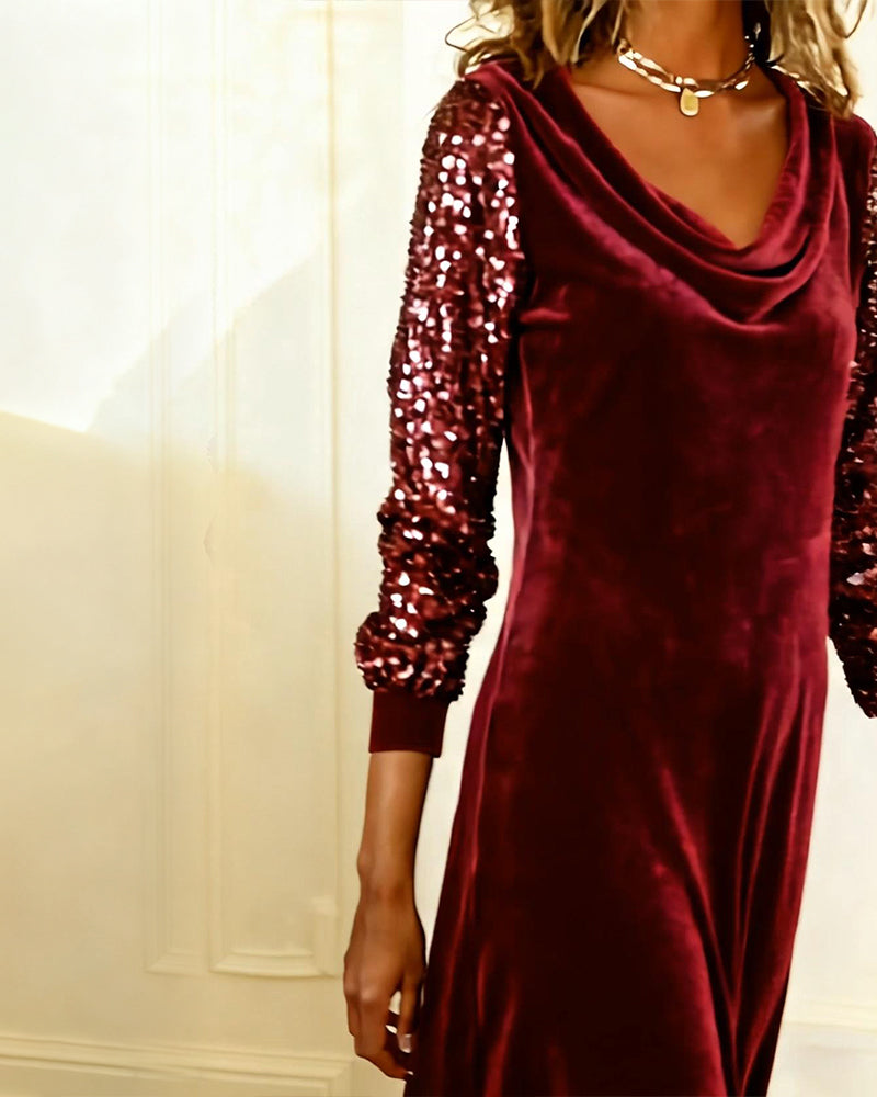 Robe élégante en velours et paillettes