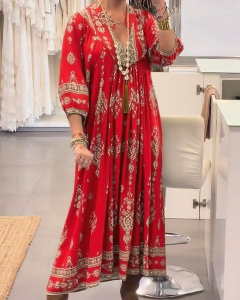 Robe décontractée à imprimé et poches amples