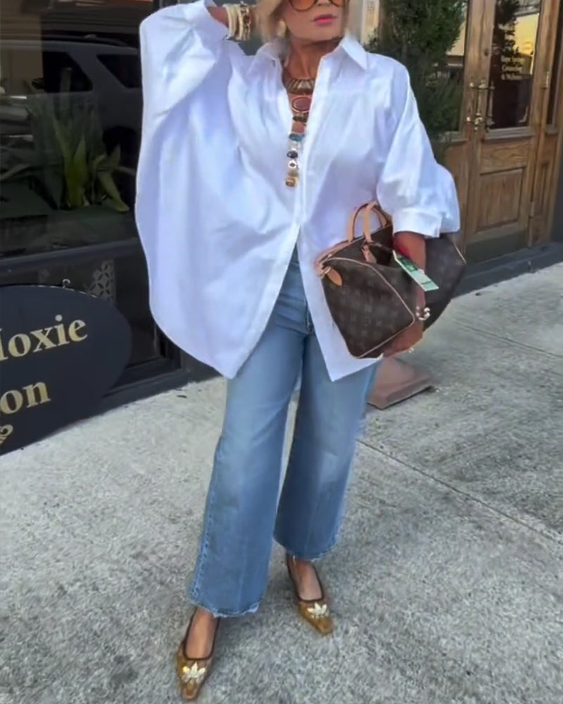 Chemise Mode Coupe Lâche Col