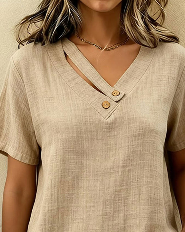 T-Shirt Ampoulé Col V