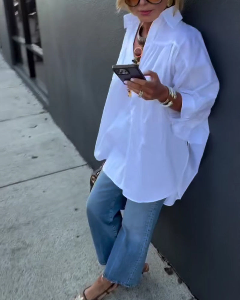 Chemise Mode Coupe Lâche Col