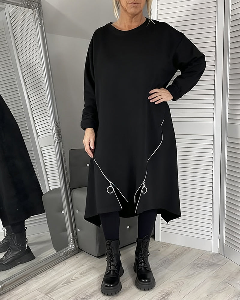 Robe Ample Oversize À Fermeture Éclair