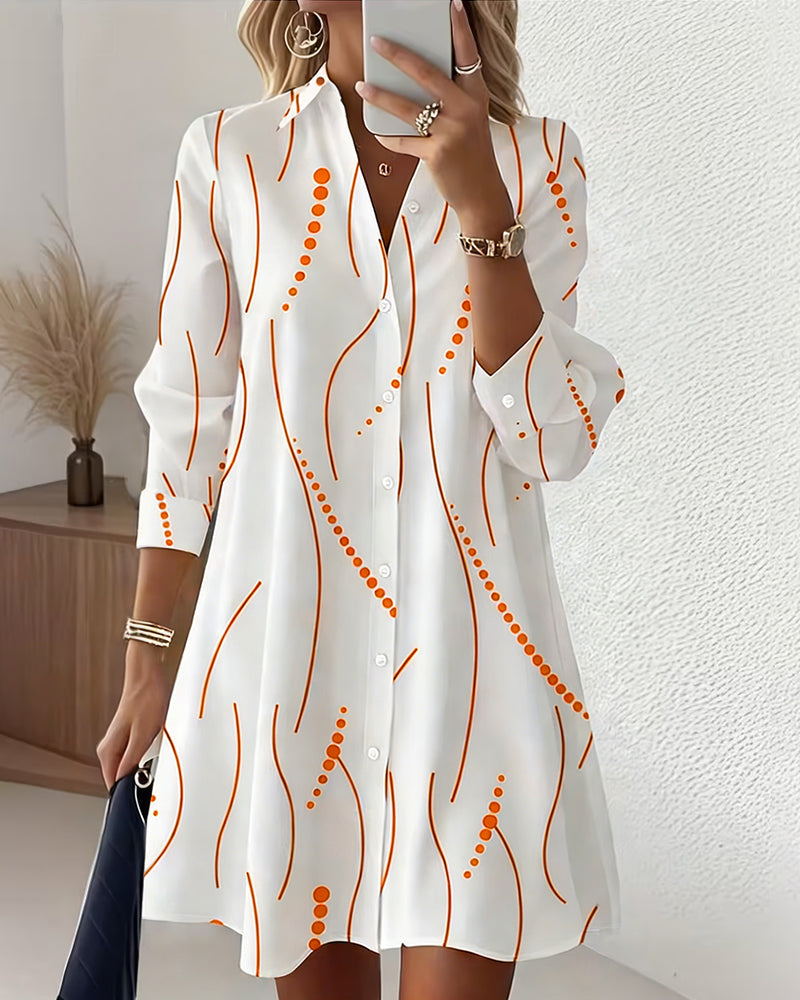 Robe Revers Ondulé Chemise