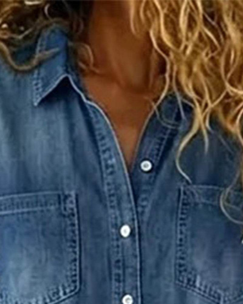 Combinaison Court Manche Denim