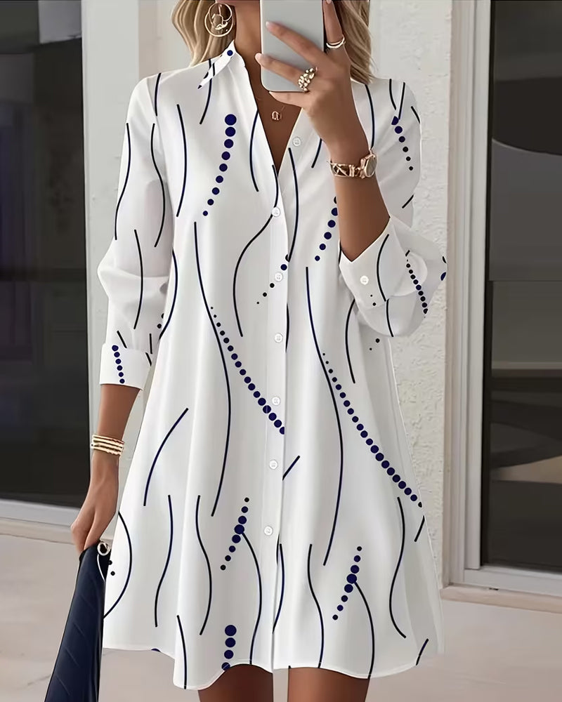 Robe Revers Ondulé Chemise