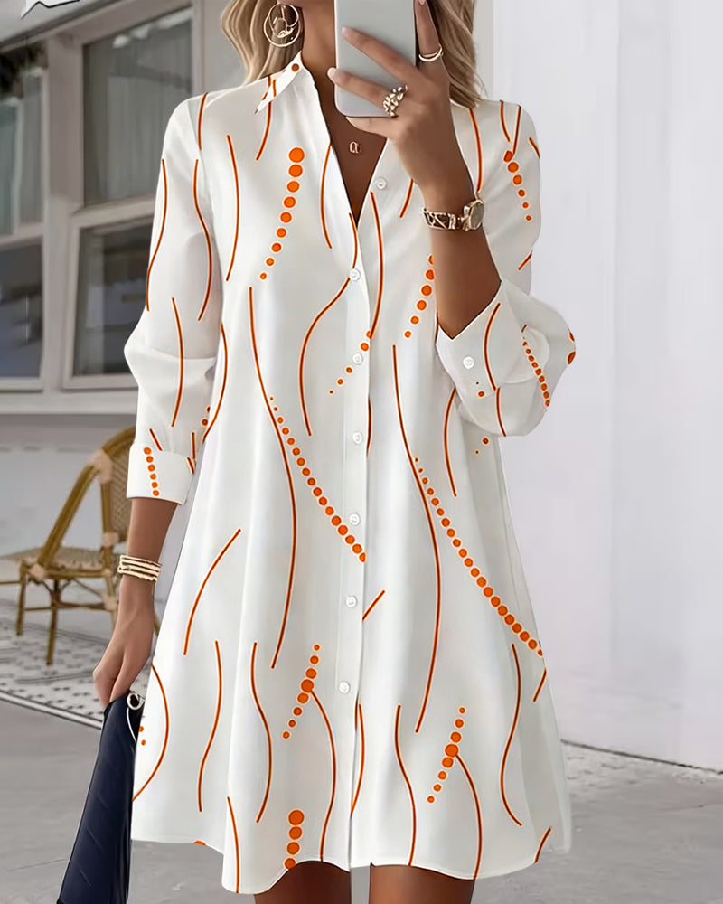 Robe Revers Ondulé Chemise