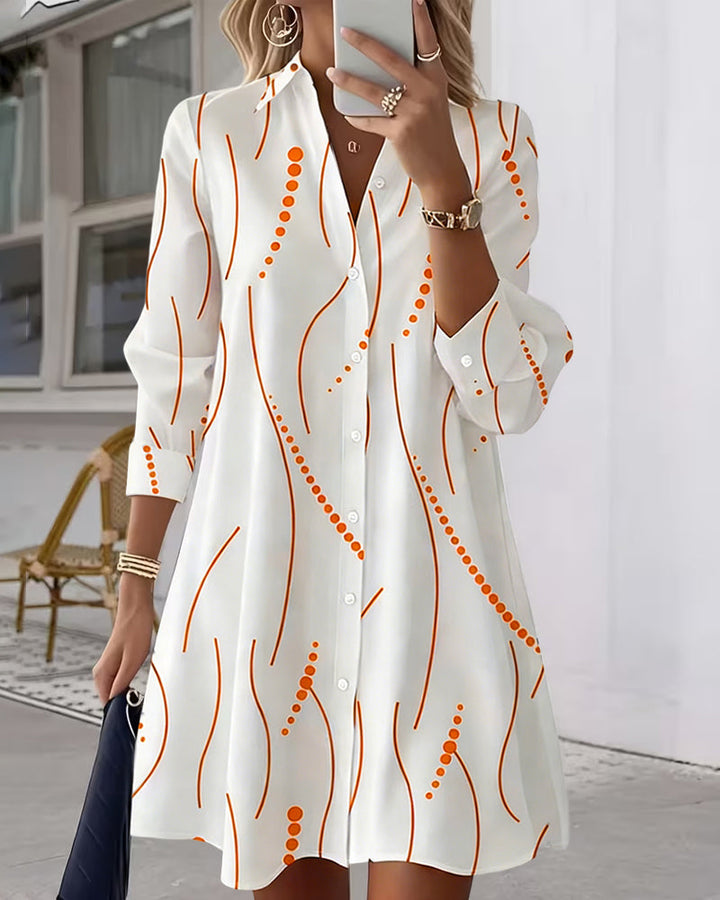 Robe Revers Ondulé Chemise