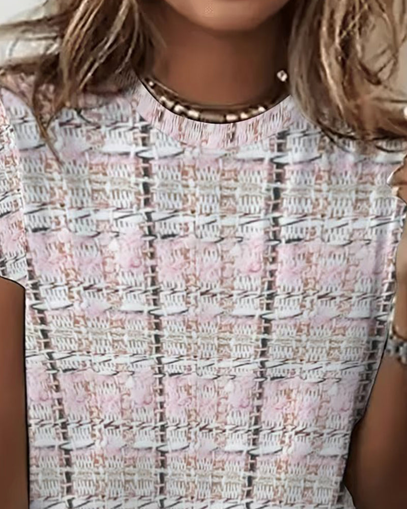 T-shirt Manche Courte Imprimé Décontracté
