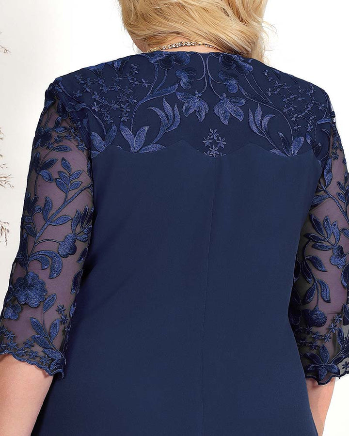 Robe décontractée ample en mousseline brodée