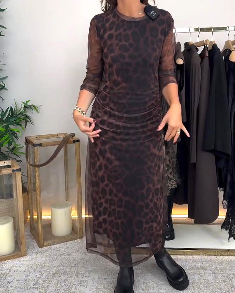 Robe Tendance À Imprimé Léopard
