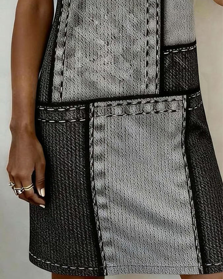 Robe Rétro Manches Courtes Droite