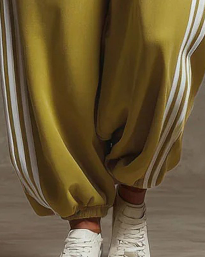 Combinaison Hip Hop À Capuche Rayée