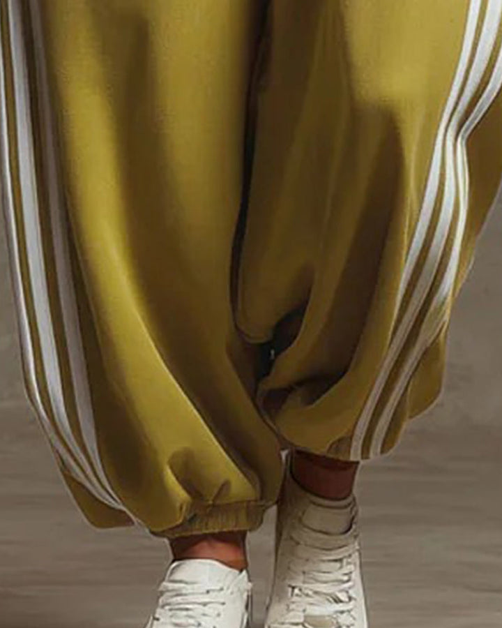 Combinaison Hip Hop À Capuche Rayée